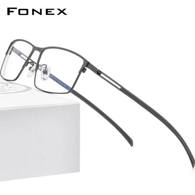 Titanlegierung Brillengestell Männer Quadrat Brillen Myopie Optische Rahmen Koreanische Schraubenlose Brillen F1010