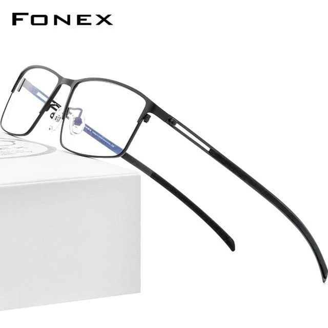 Titanlegierung Brillengestell Männer Quadrat Brillen Myopie Optische Rahmen Koreanische Schraubenlose Brillen F1010