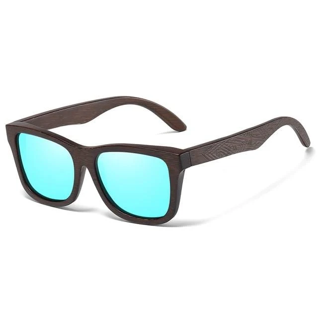 Sonnenbrille aus natürlichem Bambusholz, handgefertigt, polarisierte Gläser mit verspiegelter Beschichtung, mit Geschenkbox
