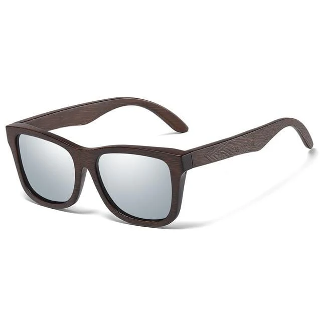 Sonnenbrille aus natürlichem Bambusholz, handgefertigt, polarisierte Gläser mit verspiegelter Beschichtung, mit Geschenkbox