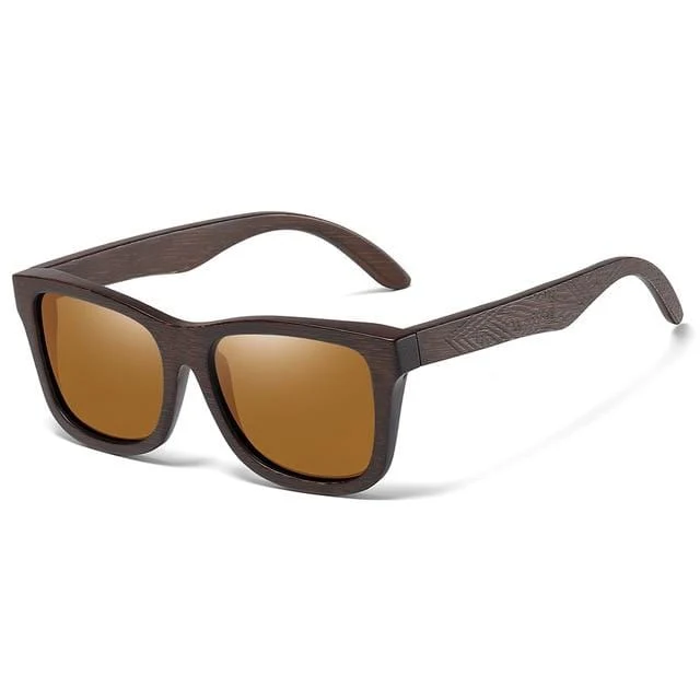 Sonnenbrille aus natürlichem Bambusholz, handgefertigt, polarisierte Gläser mit verspiegelter Beschichtung, mit Geschenkbox