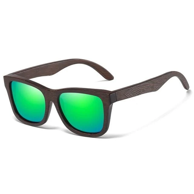 Sonnenbrille aus natürlichem Bambusholz, handgefertigt, polarisierte Gläser mit verspiegelter Beschichtung, mit Geschenkbox