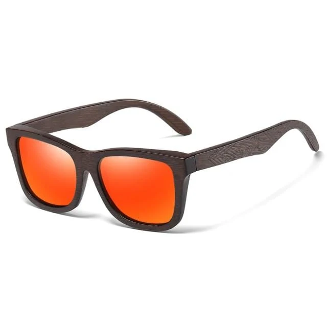Sonnenbrille aus natürlichem Bambusholz, handgefertigt, polarisierte Gläser mit verspiegelter Beschichtung, mit Geschenkbox