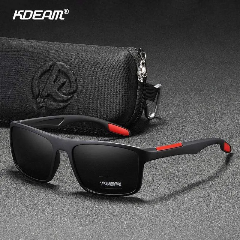 Rechteckige ultraleichte TR90-Sonnenbrille für Herren, polarisiert, TAC, 1.1 mm dicke Linse, Sonnenbrille für Damen, Sport, Kat. 3