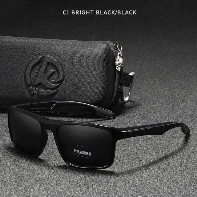 Rechteckige ultraleichte TR90-Sonnenbrille für Herren, polarisiert, TAC, 1.1 mm dicke Linse, Sonnenbrille für Damen, Sport, Kat. 3