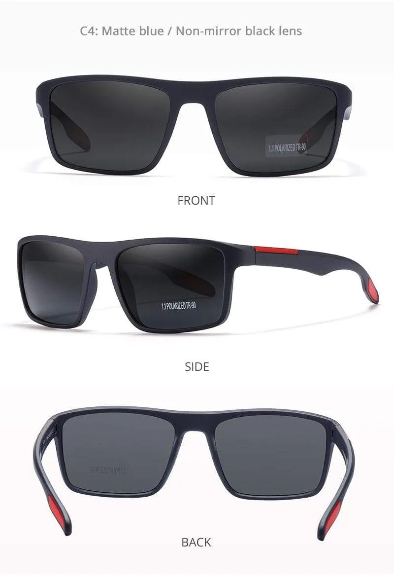 Rechteckige ultraleichte TR90-Sonnenbrille für Herren, polarisiert, TAC, 1.1 mm dicke Linse, Sonnenbrille für Damen, Sport, Kat. 3