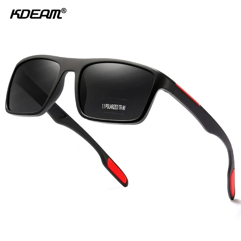 Rechteckige ultraleichte TR90-Sonnenbrille für Herren, polarisiert, TAC, 1.1 mm dicke Linse, Sonnenbrille für Damen, Sport, Kat. 3
