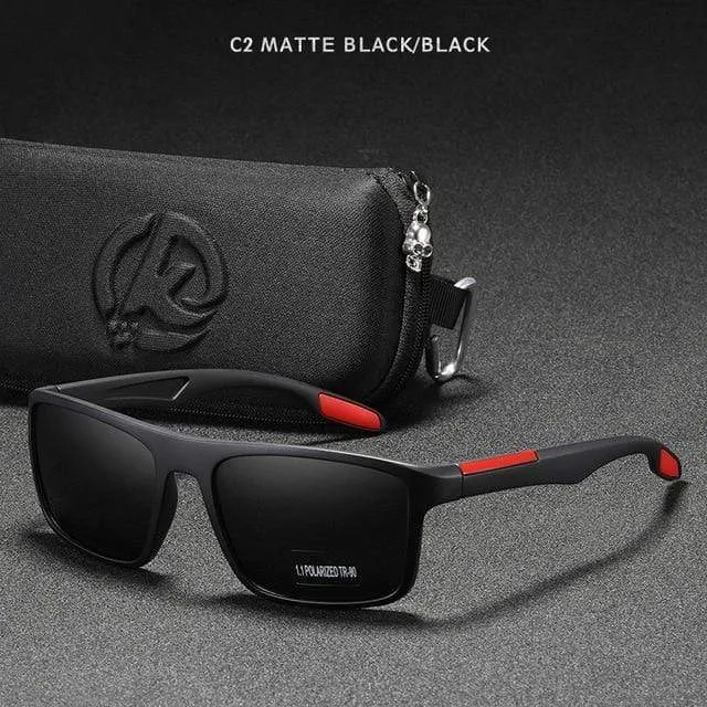 Rechteckige ultraleichte TR90-Sonnenbrille für Herren, polarisiert, TAC, 1.1 mm dicke Linse, Sonnenbrille für Damen, Sport, Kat. 3