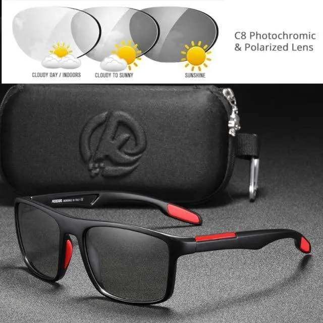 Rechteckige ultraleichte TR90-Sonnenbrille für Herren, polarisiert, TAC, 1.1 mm dicke Linse, Sonnenbrille für Damen, Sport, Kat. 3
