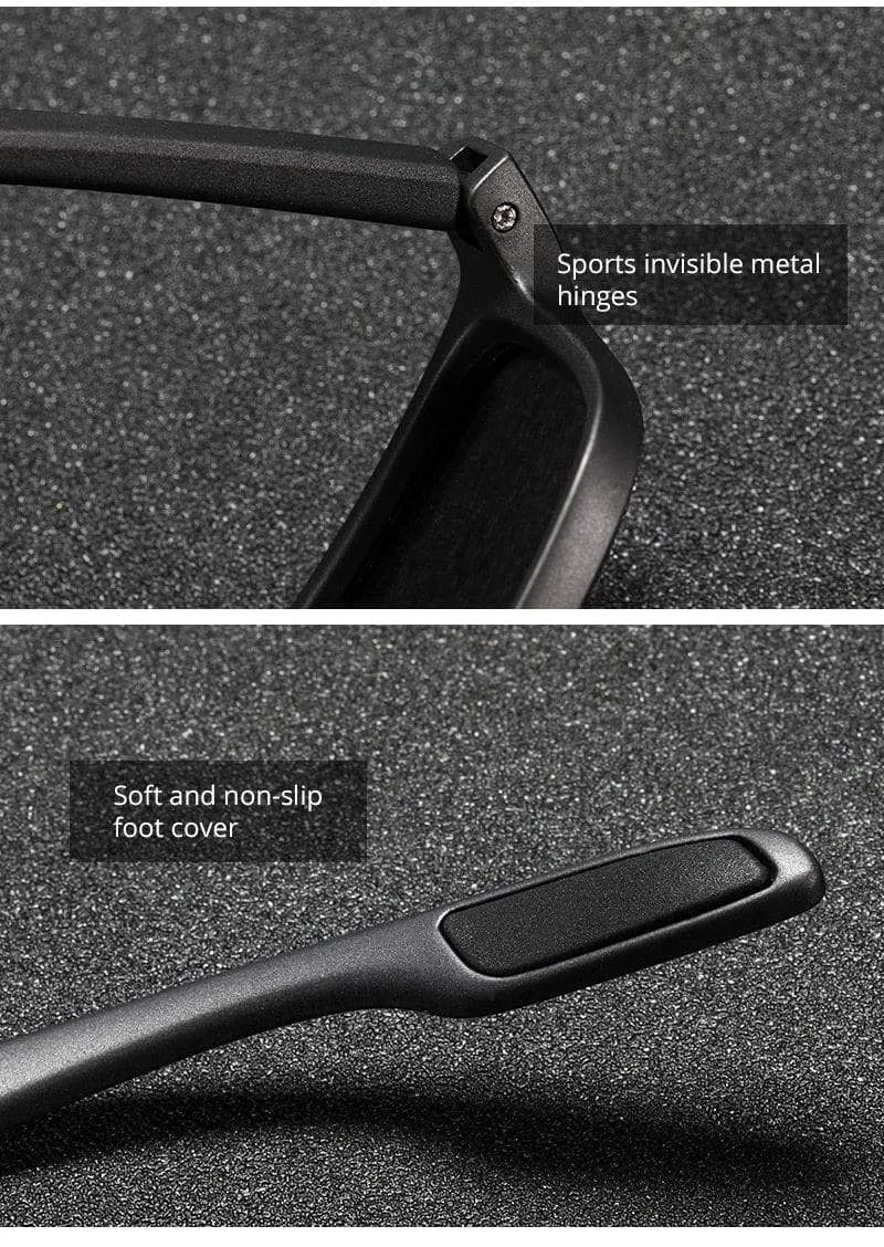 Rechteckige ultraleichte TR90-Sonnenbrille für Herren, polarisiert, TAC, 1.1 mm dicke Linse, Sonnenbrille für Damen, Sport, Kat. 3