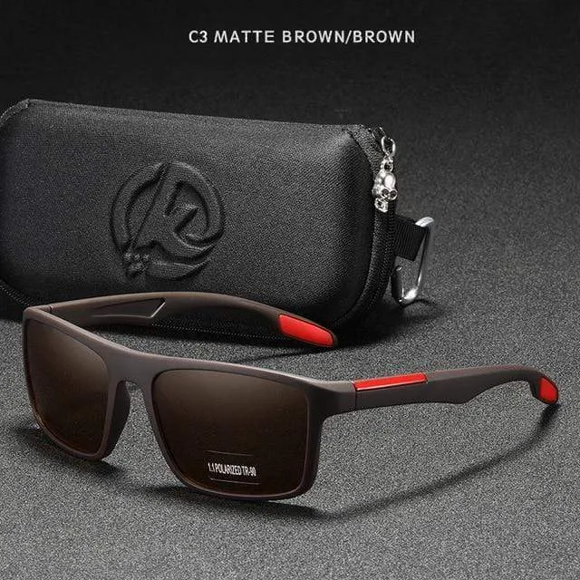 Rechteckige ultraleichte TR90-Sonnenbrille für Herren, polarisiert, TAC, 1.1 mm dicke Linse, Sonnenbrille für Damen, Sport, Kat. 3