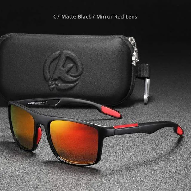 Rechteckige ultraleichte TR90-Sonnenbrille für Herren, polarisiert, TAC, 1.1 mm dicke Linse, Sonnenbrille für Damen, Sport, Kat. 3
