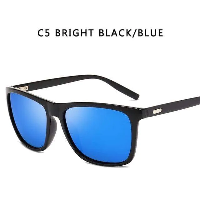 Sonnenbrille Herren/Damen Polarisiert Quadratisch Spiegel Autofahren Sonnenbrille Herren Markendesigner Retro Klassisch Vintage Fahrerbrille UV400