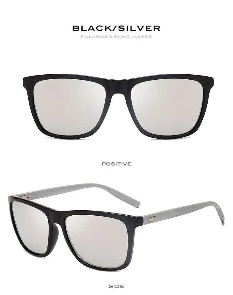 Sonnenbrille Herren/Damen Polarisiert Quadratisch Spiegel Autofahren Sonnenbrille Herren Markendesigner Retro Klassisch Vintage Fahrerbrille UV400