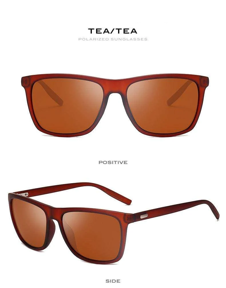 Sonnenbrille Herren/Damen Polarisiert Quadratisch Spiegel Autofahren Sonnenbrille Herren Markendesigner Retro Klassisch Vintage Fahrerbrille UV400