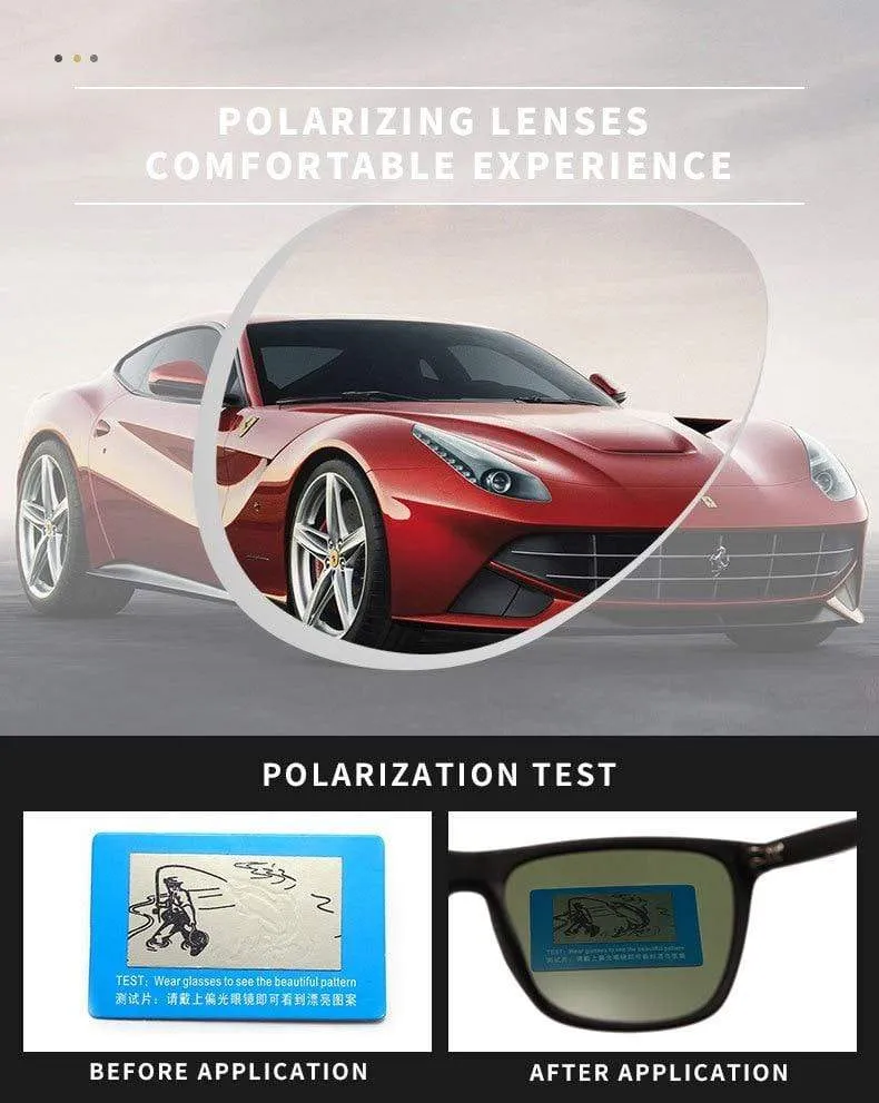 Sonnenbrille Herren/Damen Polarisiert Quadratisch Spiegel Autofahren Sonnenbrille Herren Markendesigner Retro Klassisch Vintage Fahrerbrille UV400