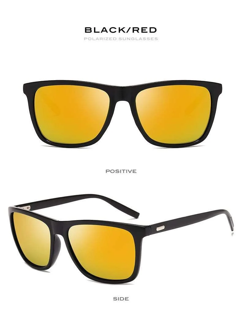 Sonnenbrille Herren/Damen Polarisiert Quadratisch Spiegel Autofahren Sonnenbrille Herren Markendesigner Retro Klassisch Vintage Fahrerbrille UV400