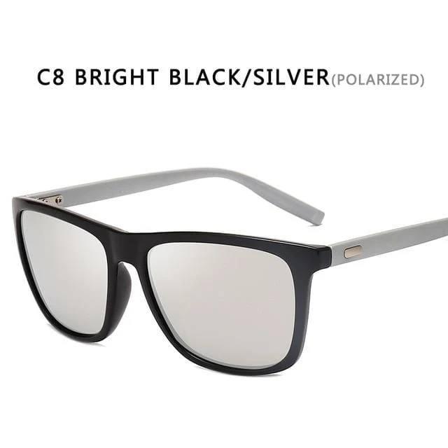 Sonnenbrille Herren/Damen Polarisiert Quadratisch Spiegel Autofahren Sonnenbrille Herren Markendesigner Retro Klassisch Vintage Fahrerbrille UV400