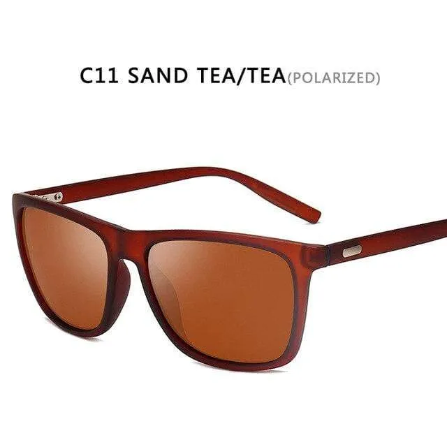 Sonnenbrille Herren/Damen Polarisiert Quadratisch Spiegel Autofahren Sonnenbrille Herren Markendesigner Retro Klassisch Vintage Fahrerbrille UV400