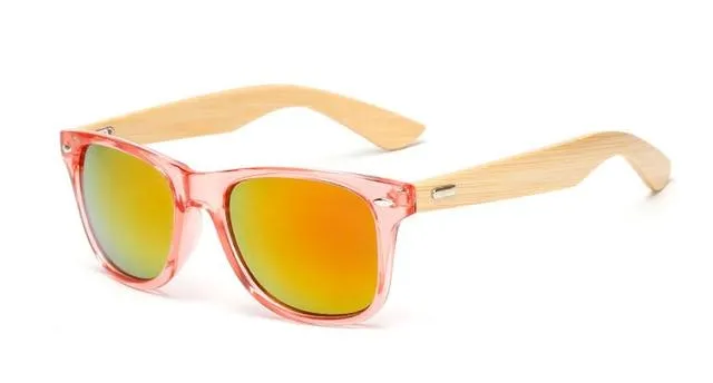 17 Farbe Holz Sonnenbrille Männer Frauen quadratischen Bambus Frauen für Frauen Männer Spiegel Sonnenbrille Retro de Sol Masculino Handgefertigt