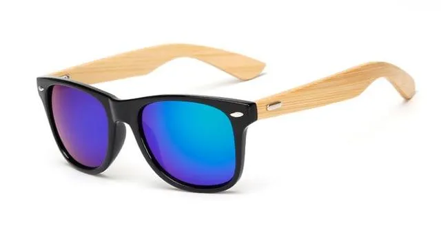 17 Farbe Holz Sonnenbrille Männer Frauen quadratischen Bambus Frauen für Frauen Männer Spiegel Sonnenbrille Retro de Sol Masculino Handgefertigt