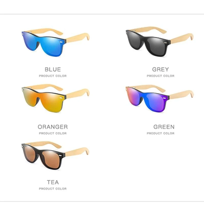 17 Farbe Holz Sonnenbrille Männer Frauen quadratischen Bambus Frauen für Frauen Männer Spiegel Sonnenbrille Retro de Sol Masculino Handgefertigt