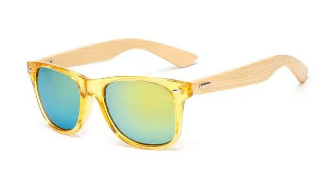 17 Farbe Holz Sonnenbrille Männer Frauen quadratischen Bambus Frauen für Frauen Männer Spiegel Sonnenbrille Retro de Sol Masculino Handgefertigt