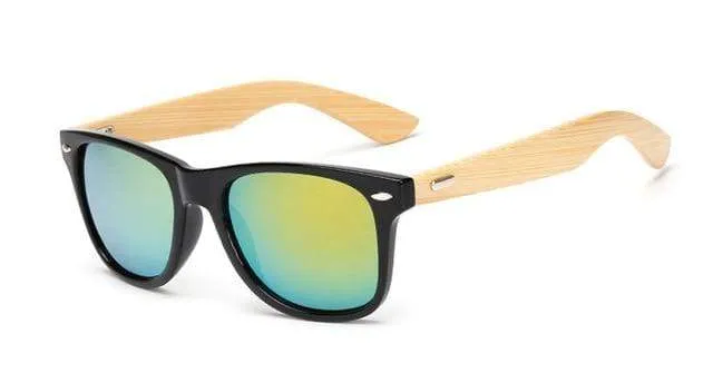 17 Farbe Holz Sonnenbrille Männer Frauen quadratischen Bambus Frauen für Frauen Männer Spiegel Sonnenbrille Retro de Sol Masculino Handgefertigt