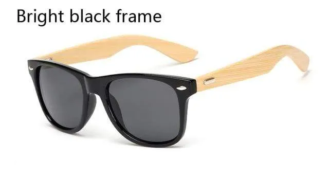17 Farbe Holz Sonnenbrille Männer Frauen quadratischen Bambus Frauen für Frauen Männer Spiegel Sonnenbrille Retro de Sol Masculino Handgefertigt