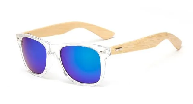 17 Farbe Holz Sonnenbrille Männer Frauen quadratischen Bambus Frauen für Frauen Männer Spiegel Sonnenbrille Retro de Sol Masculino Handgefertigt