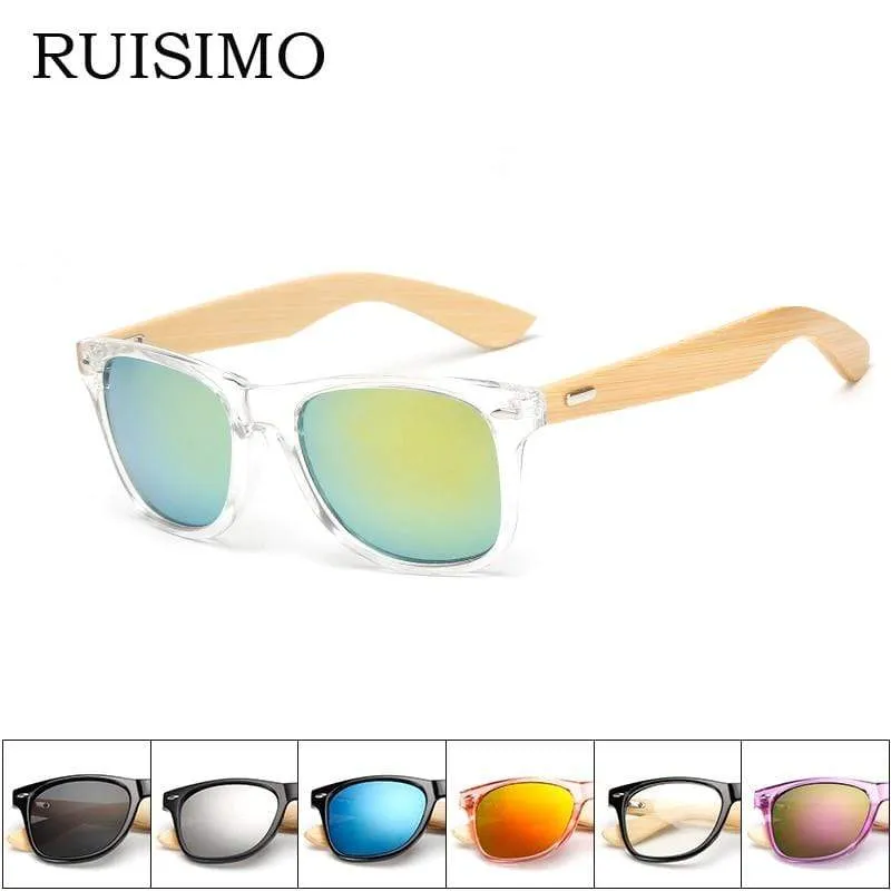 17 Farbe Holz Sonnenbrille Männer Frauen quadratischen Bambus Frauen für Frauen Männer Spiegel Sonnenbrille Retro de Sol Masculino Handgefertigt