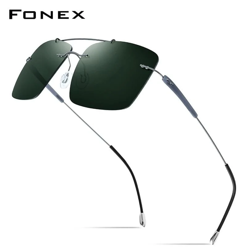 Randlose Sonnenbrille aus Titanlegierung TR90 für Herren, 2020, neue ultraleichte, schraubenlose, quadratische Sonnenbrille für Damen, polarisierte Sonnenbrille für Herren 20009