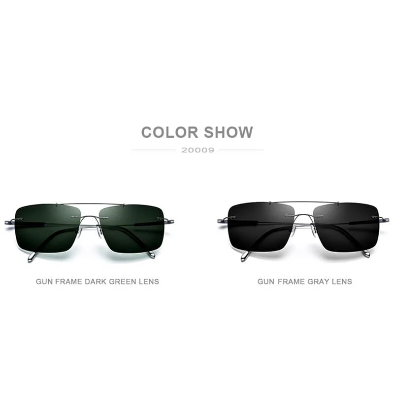 Randlose Sonnenbrille aus Titanlegierung TR90 für Herren, 2020, neue ultraleichte, schraubenlose, quadratische Sonnenbrille für Damen, polarisierte Sonnenbrille für Herren 20009