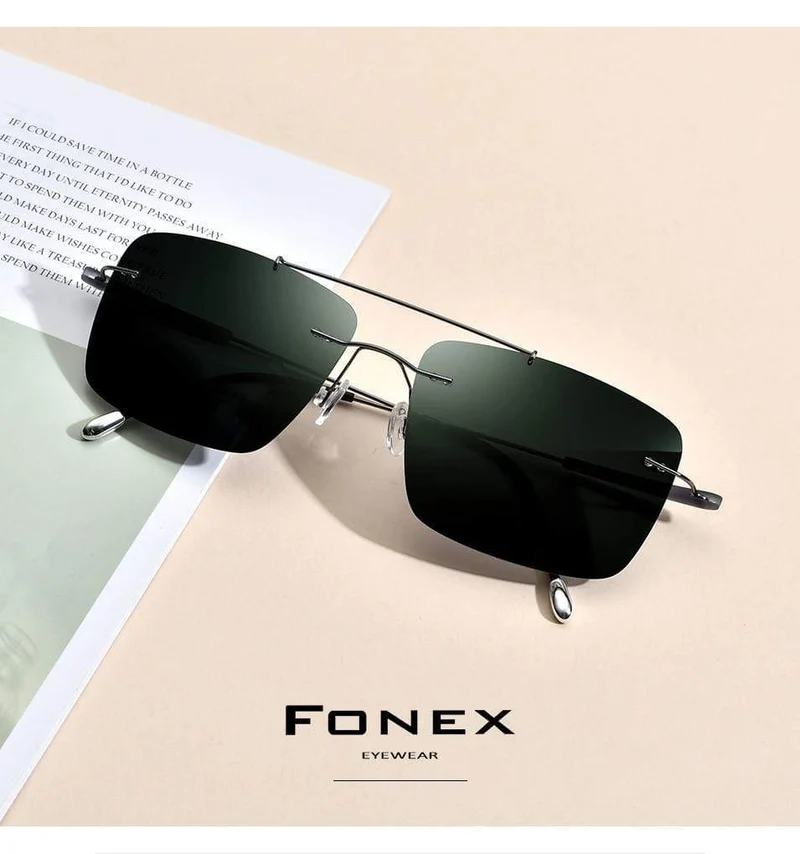 Randlose Sonnenbrille aus Titanlegierung TR90 für Herren, 2020, neue ultraleichte, schraubenlose, quadratische Sonnenbrille für Damen, polarisierte Sonnenbrille für Herren 20009