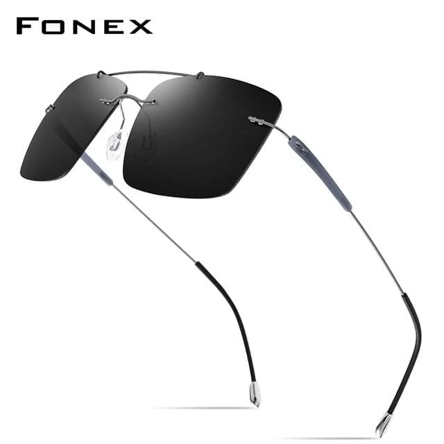 Randlose Sonnenbrille aus Titanlegierung TR90 für Herren, 2020, neue ultraleichte, schraubenlose, quadratische Sonnenbrille für Damen, polarisierte Sonnenbrille für Herren 20009