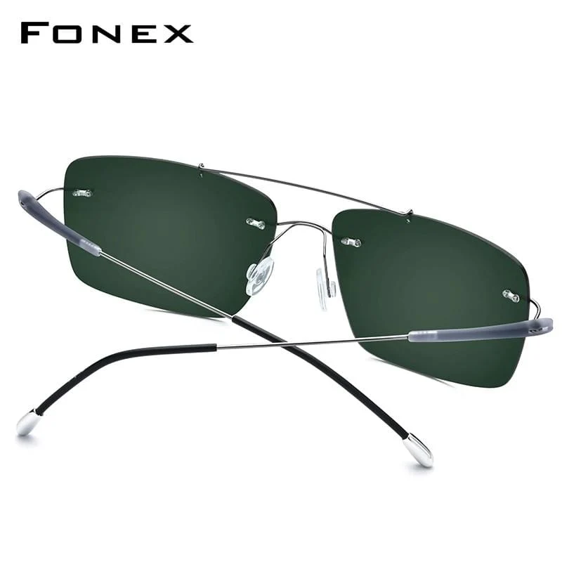 Randlose Sonnenbrille aus Titanlegierung TR90 für Herren, 2020, neue ultraleichte, schraubenlose, quadratische Sonnenbrille für Damen, polarisierte Sonnenbrille für Herren 20009
