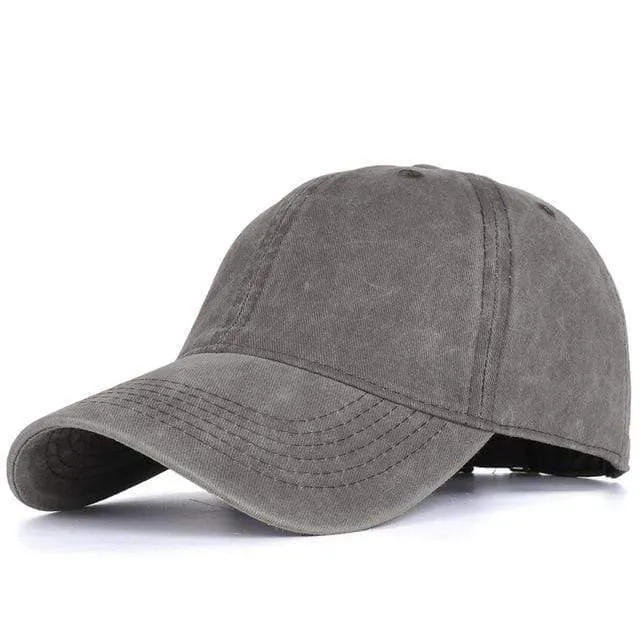 Männer Baseballmütze aus gewaschener Baumwolle, Damen Vintage-Snapback-Mütze, verstellbare Trucker-Outdoor-Kappen, schwarzer Papa-Hut, Knochen