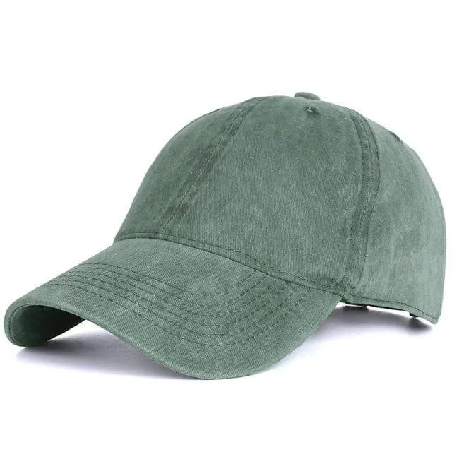 Männer Baseballmütze aus gewaschener Baumwolle, Damen Vintage-Snapback-Mütze, verstellbare Trucker-Outdoor-Kappen, schwarzer Papa-Hut, Knochen