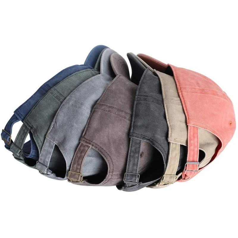 Männer Baseballmütze aus gewaschener Baumwolle, Damen Vintage-Snapback-Mütze, verstellbare Trucker-Outdoor-Kappen, schwarzer Papa-Hut, Knochen