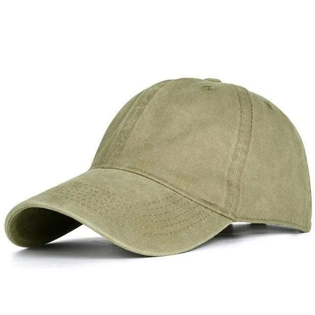 Männer Baseballmütze aus gewaschener Baumwolle, Damen Vintage-Snapback-Mütze, verstellbare Trucker-Outdoor-Kappen, schwarzer Papa-Hut, Knochen
