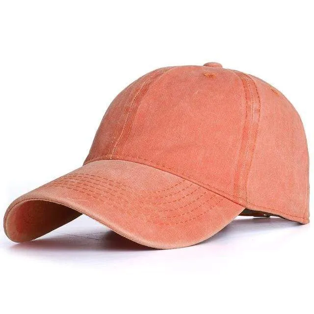 Männer Baseballmütze aus gewaschener Baumwolle, Damen Vintage-Snapback-Mütze, verstellbare Trucker-Outdoor-Kappen, schwarzer Papa-Hut, Knochen
