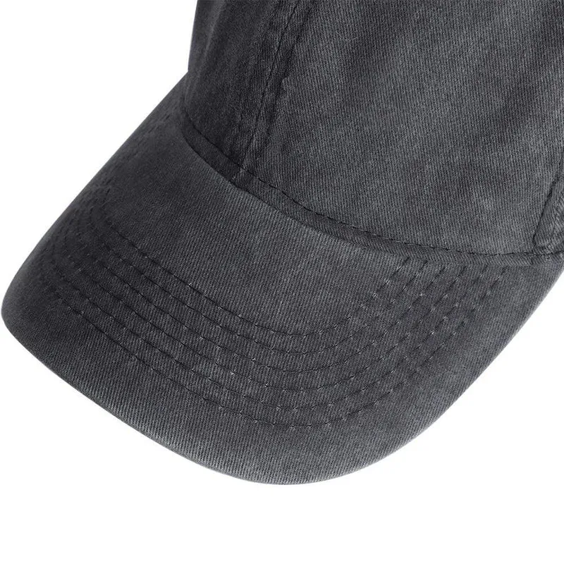 Männer Baseballmütze aus gewaschener Baumwolle, Damen Vintage-Snapback-Mütze, verstellbare Trucker-Outdoor-Kappen, schwarzer Papa-Hut, Knochen