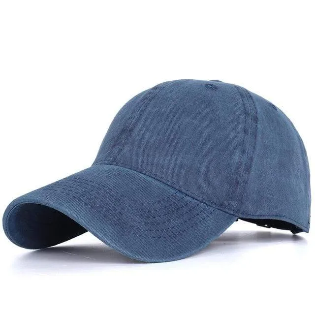 Männer Baseballmütze aus gewaschener Baumwolle, Damen Vintage-Snapback-Mütze, verstellbare Trucker-Outdoor-Kappen, schwarzer Papa-Hut, Knochen