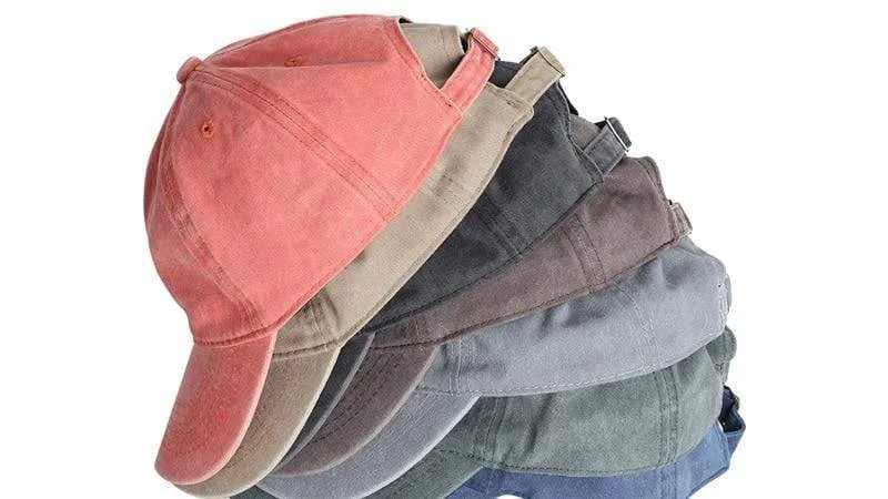 Männer Baseballmütze aus gewaschener Baumwolle, Damen Vintage-Snapback-Mütze, verstellbare Trucker-Outdoor-Kappen, schwarzer Papa-Hut, Knochen