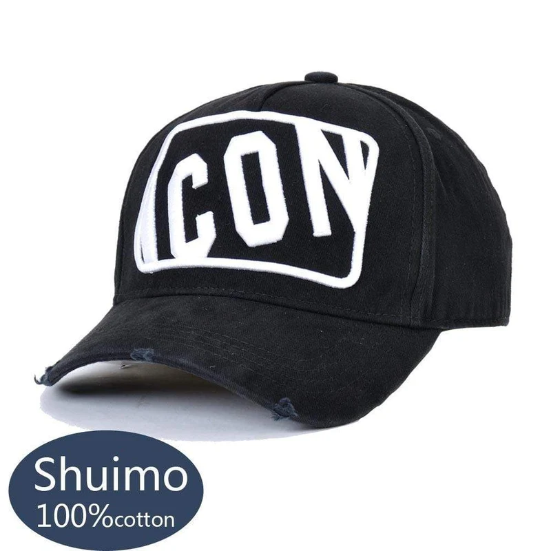 Mode ICON Brief Baumwolle Herren Baseball Kappe Frauen Snapback Hut DSQ Hut Papa Hut Baumwolle Knochen Trucker Cap