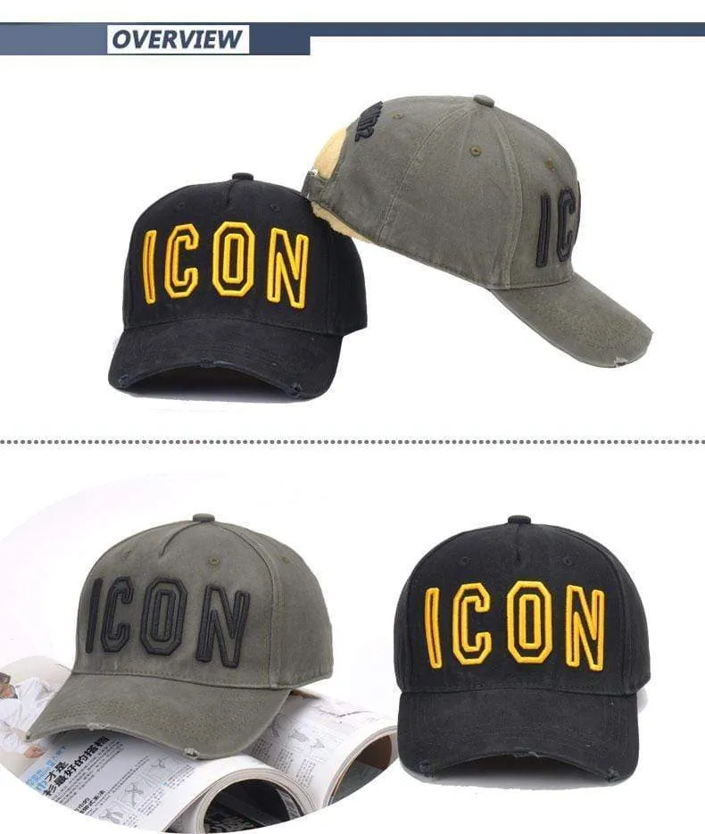Mode ICON Brief Baumwolle Herren Baseball Kappe Frauen Snapback Hut DSQ Hut Papa Hut Baumwolle Knochen Trucker Cap