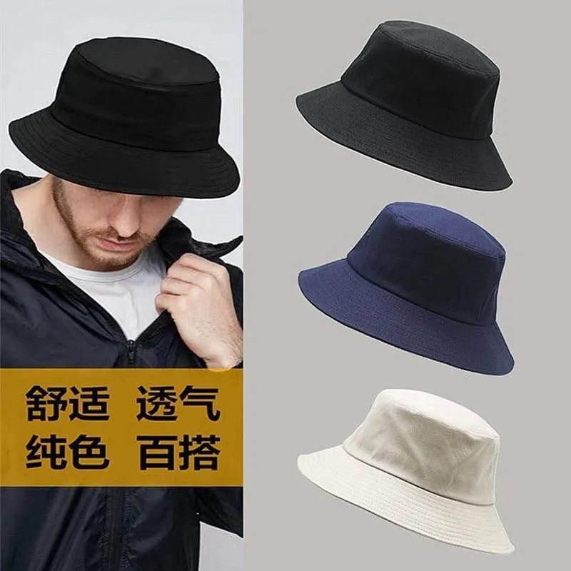 Große Größe Sonnenhut Frauen Blank Fisherman Hat Reine Baumwolle Panama Cap Plus Size Bucket Hats 54-57cm 57-60cm 60-63cm