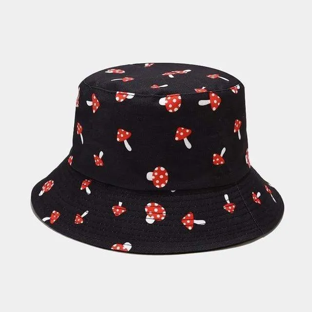 Mode Cartoon gedruckt niedlichen Eimer Hut Sommer reversible Fishermant Hut für Frauen Männer Straße Hip Hop Angelkappe Gorro