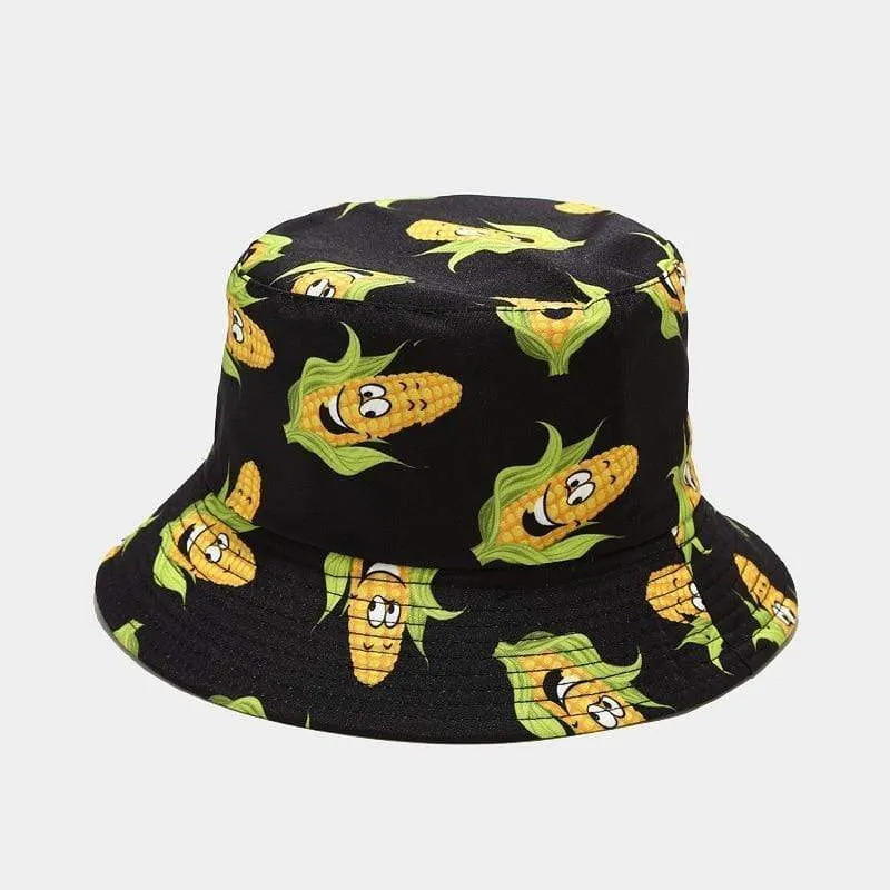 Mode Cartoon gedruckt niedlichen Eimer Hut Sommer reversible Fishermant Hut für Frauen Männer Straße Hip Hop Angelkappe Gorro