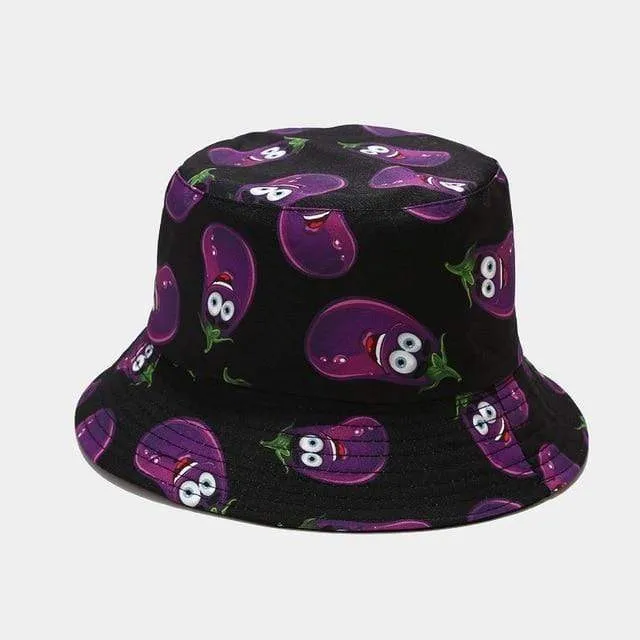 Mode Cartoon gedruckt niedlichen Eimer Hut Sommer reversible Fishermant Hut für Frauen Männer Straße Hip Hop Angelkappe Gorro
